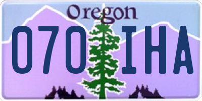 OR license plate 070IHA