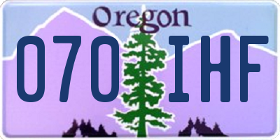 OR license plate 070IHF