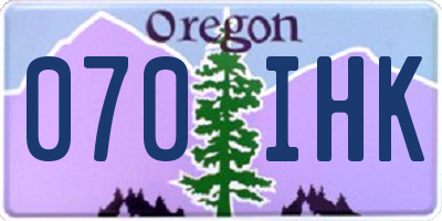 OR license plate 070IHK