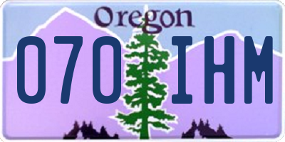 OR license plate 070IHM