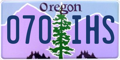 OR license plate 070IHS
