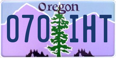 OR license plate 070IHT