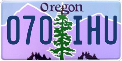 OR license plate 070IHU