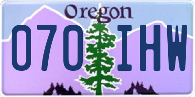 OR license plate 070IHW