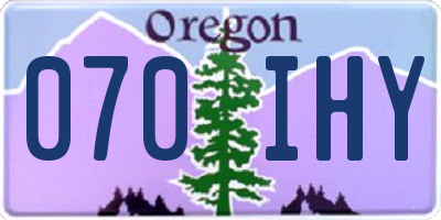 OR license plate 070IHY
