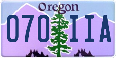 OR license plate 070IIA