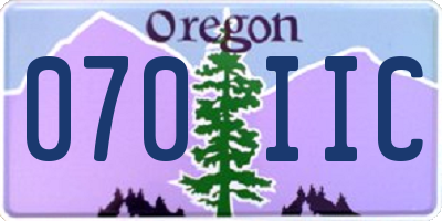 OR license plate 070IIC