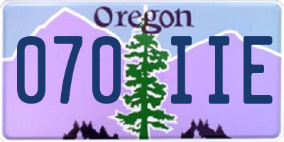 OR license plate 070IIE
