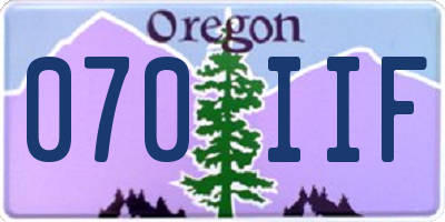 OR license plate 070IIF