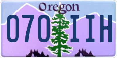 OR license plate 070IIH