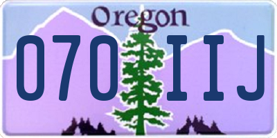 OR license plate 070IIJ