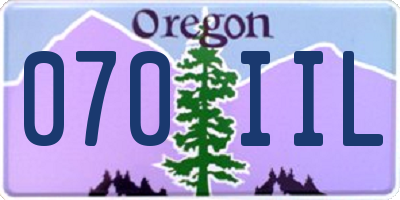 OR license plate 070IIL