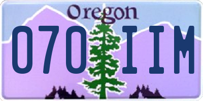 OR license plate 070IIM