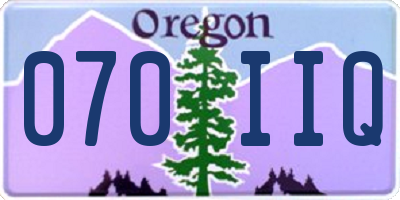 OR license plate 070IIQ