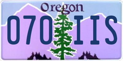 OR license plate 070IIS