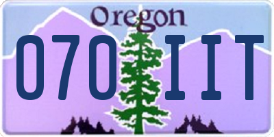 OR license plate 070IIT