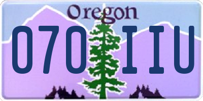 OR license plate 070IIU