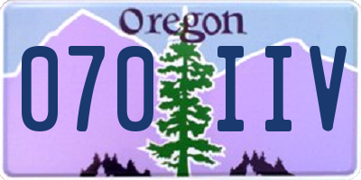 OR license plate 070IIV