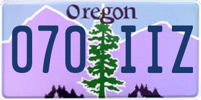OR license plate 070IIZ