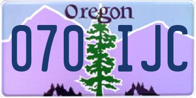 OR license plate 070IJC
