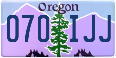 OR license plate 070IJJ