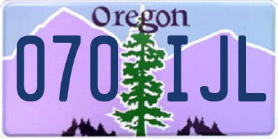 OR license plate 070IJL