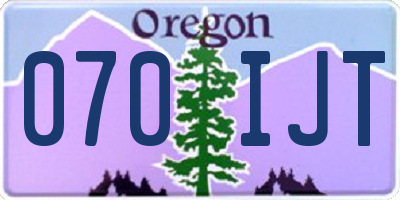 OR license plate 070IJT
