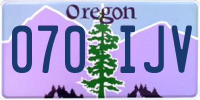 OR license plate 070IJV