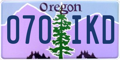 OR license plate 070IKD