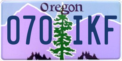 OR license plate 070IKF