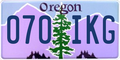 OR license plate 070IKG