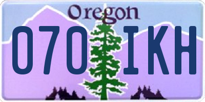 OR license plate 070IKH