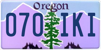 OR license plate 070IKI