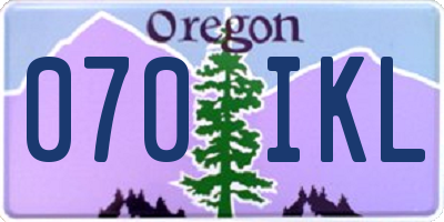 OR license plate 070IKL