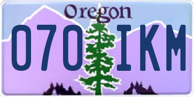 OR license plate 070IKM