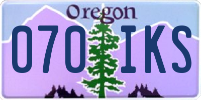 OR license plate 070IKS