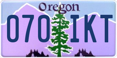 OR license plate 070IKT