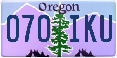 OR license plate 070IKU