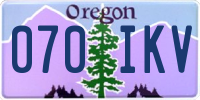 OR license plate 070IKV