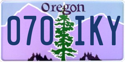 OR license plate 070IKY
