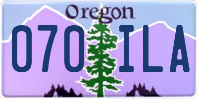 OR license plate 070ILA