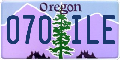 OR license plate 070ILE