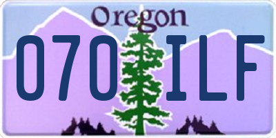 OR license plate 070ILF