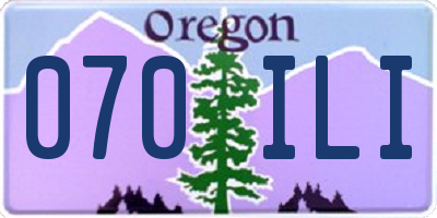 OR license plate 070ILI
