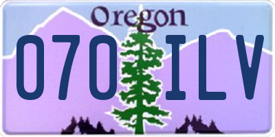 OR license plate 070ILV