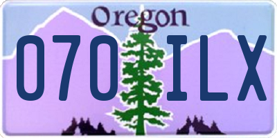 OR license plate 070ILX