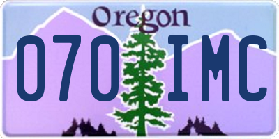 OR license plate 070IMC