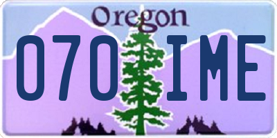 OR license plate 070IME