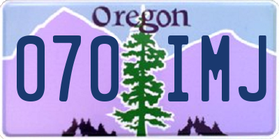 OR license plate 070IMJ