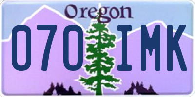 OR license plate 070IMK